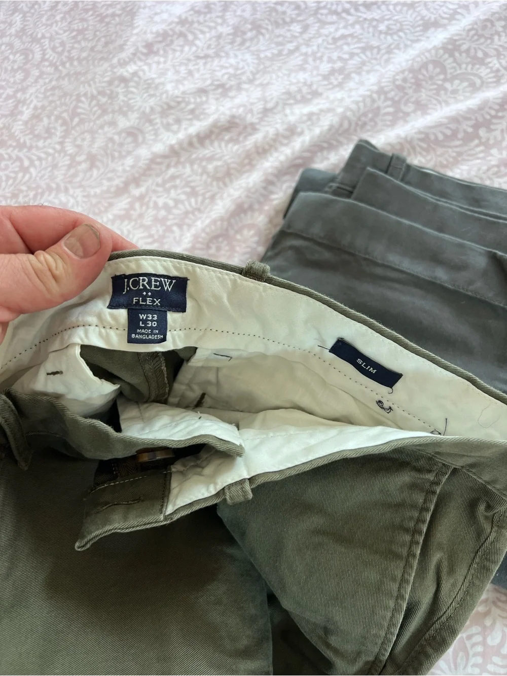 J. Crew Men's Chinos in Olive and Charcoal — Slim Fit Pack